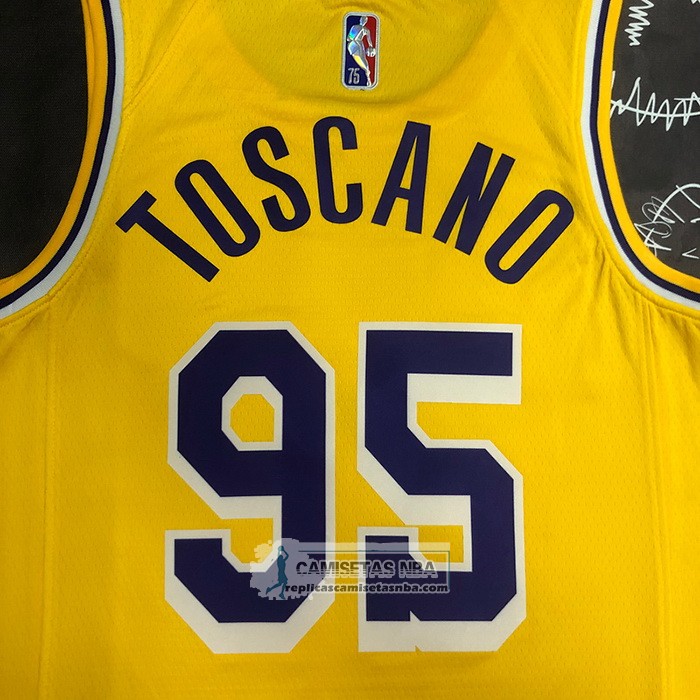 Camiseta Los Angeles Lakers Juan Toscano-Anderson NO 95 75th Anniversary Icon 2021-22 Amarillo